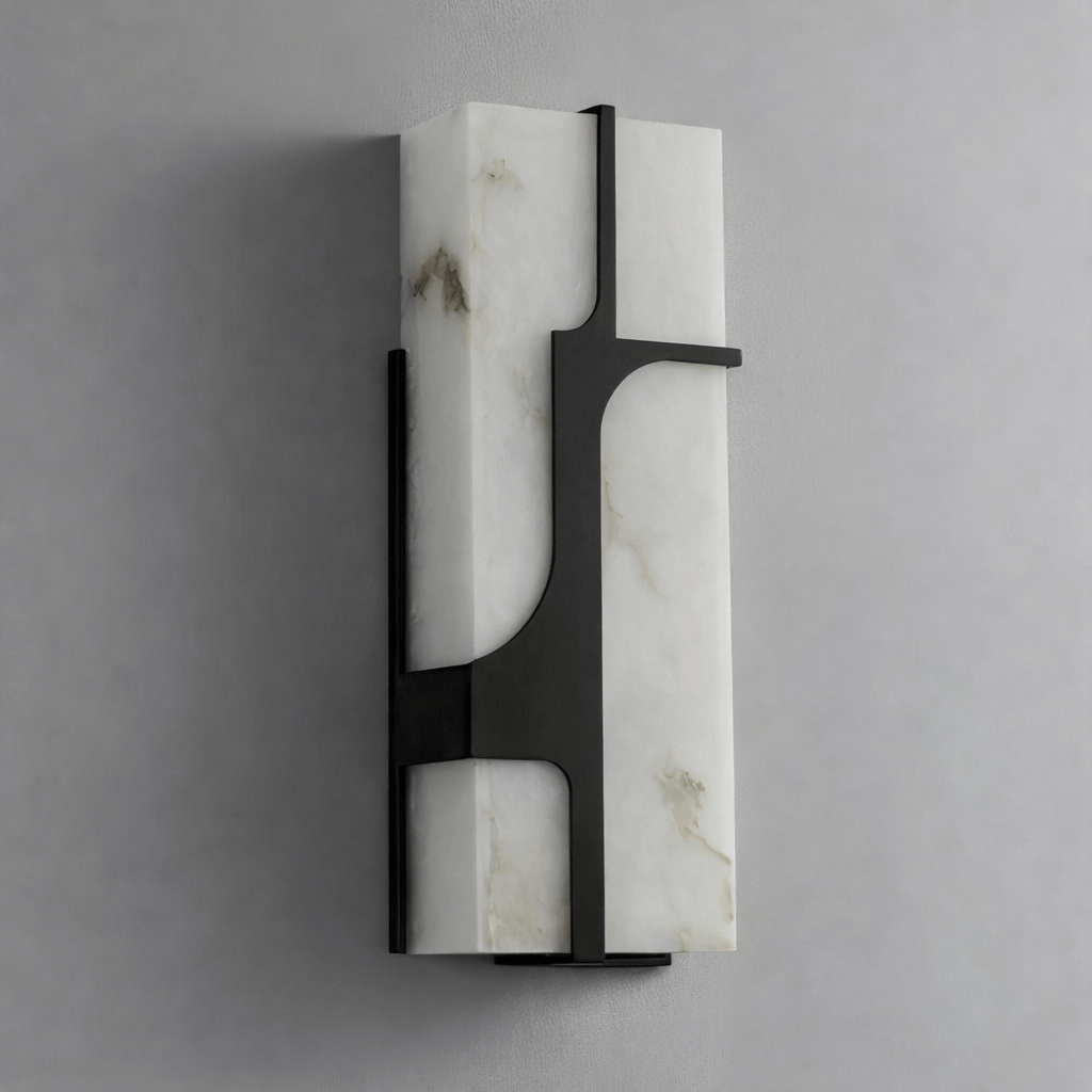 Applique murale moderne Sterling en Albâtre Noir et blanc