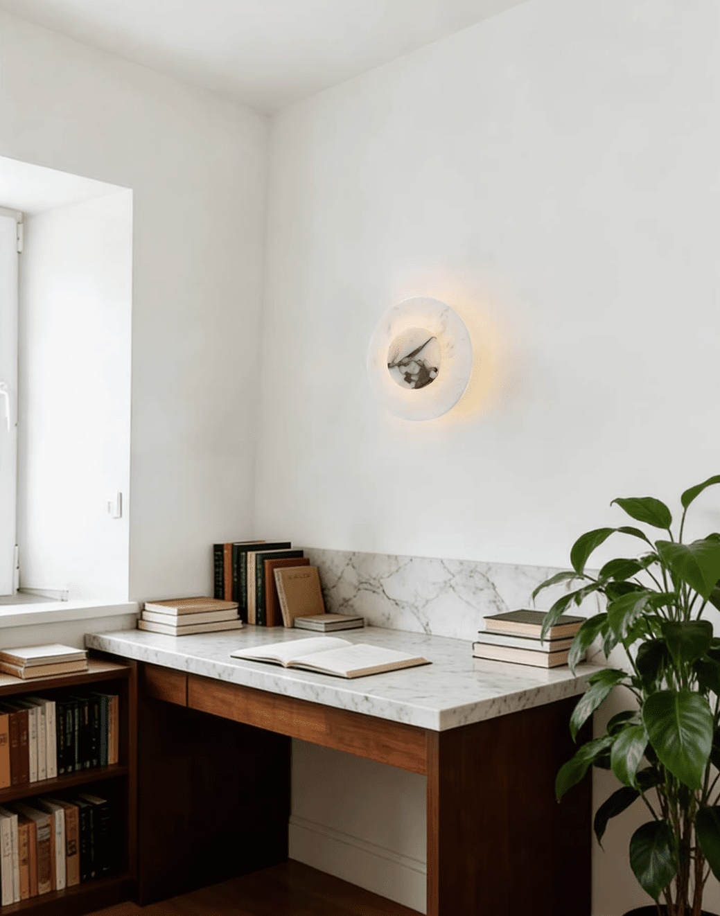Applique murale moderne Orsett en Albâtre, Travertin Bulgari