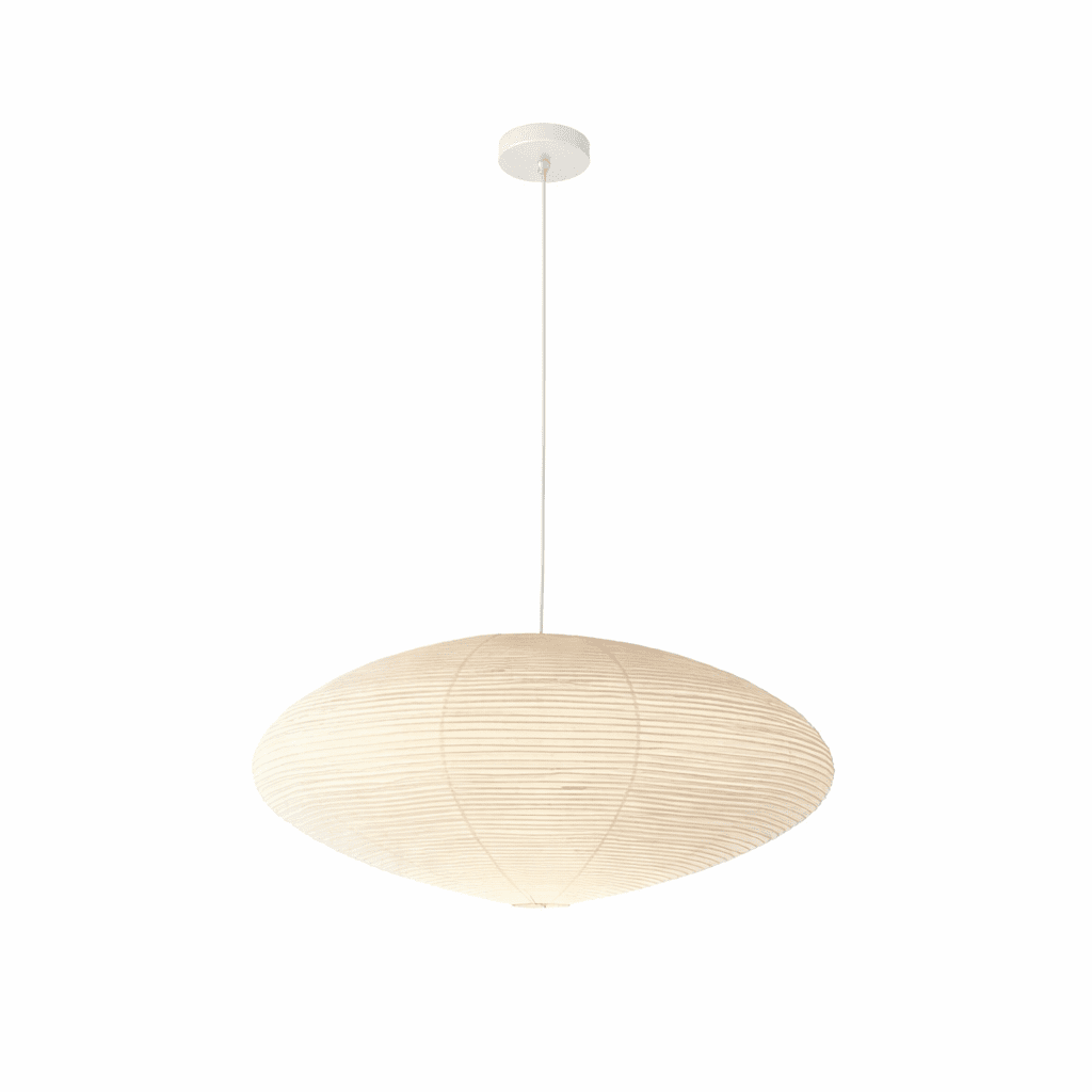 Suspension moderne Ove en papier Blanc et blanc câble