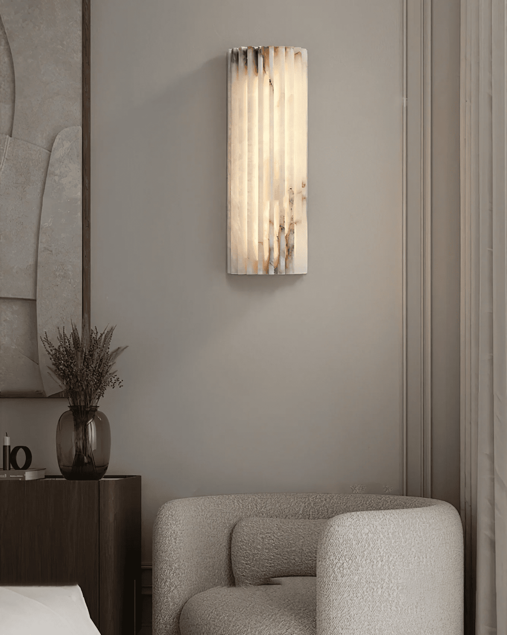 Applique murale moderne Sty en Albâtre Blanc