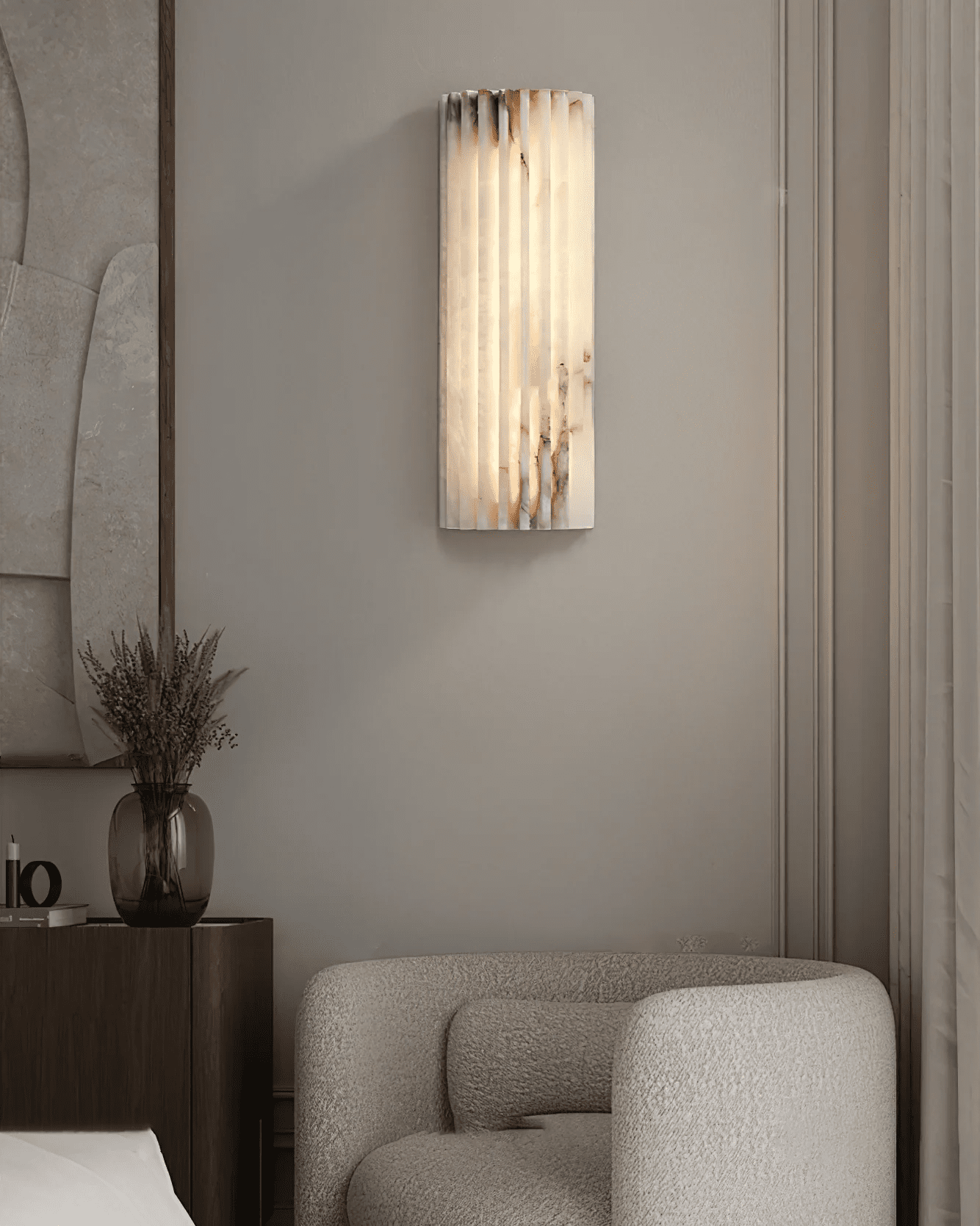 Applique murale moderne Sty en Albâtre Blanc