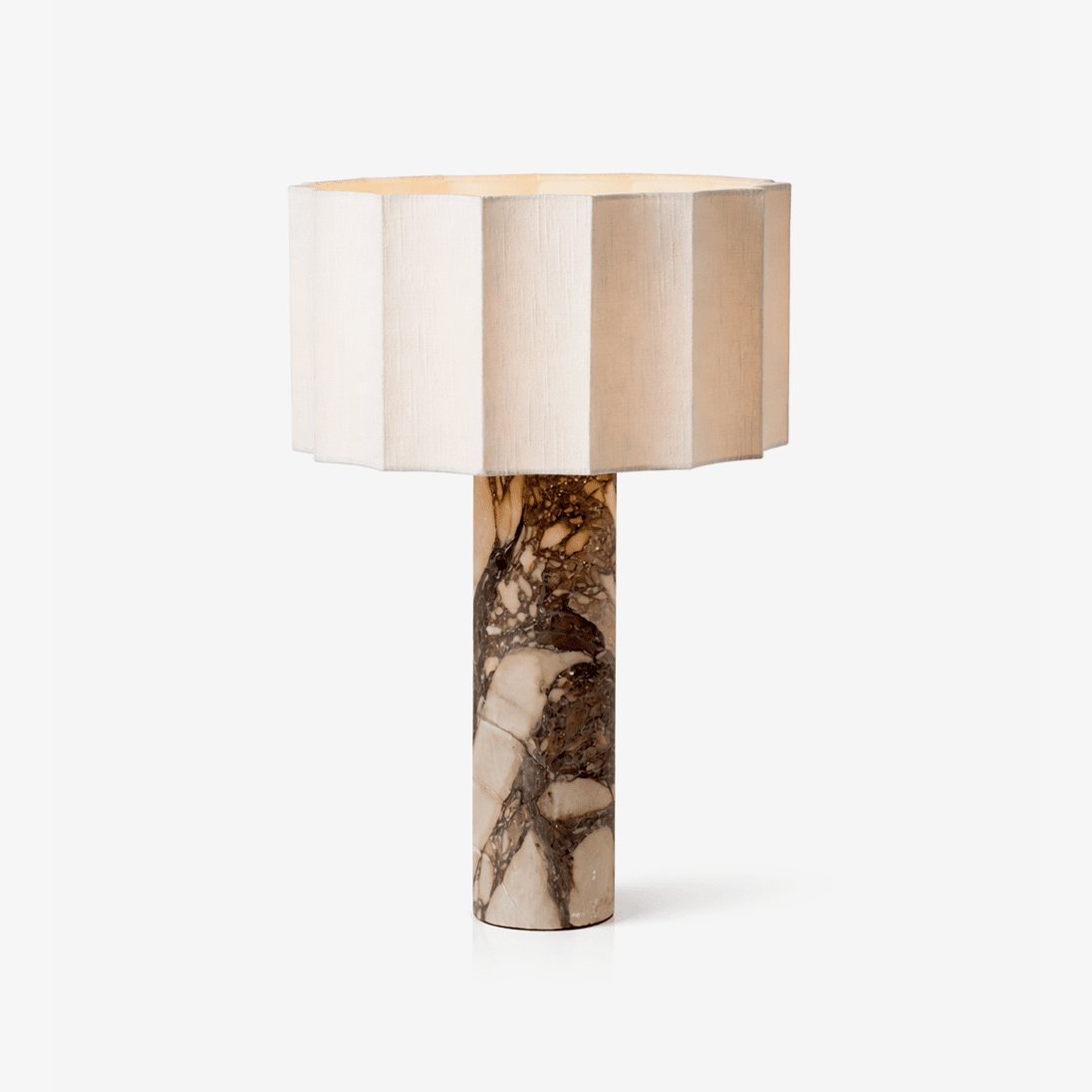 Lampe à poser moderne Asgrim en Marbre Bulgari violet et blanc