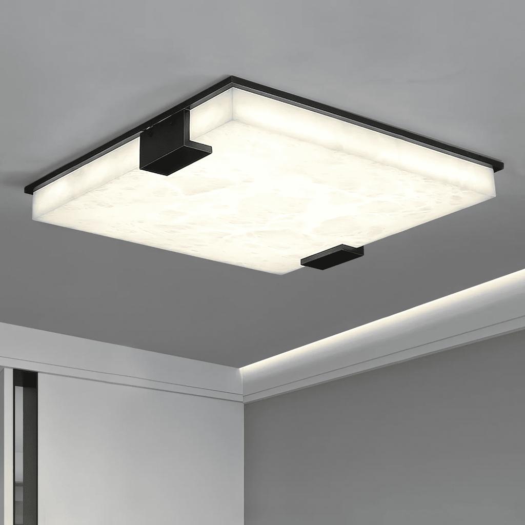 Plafonnier moderne Idun en Albâtre Noir et blanc
