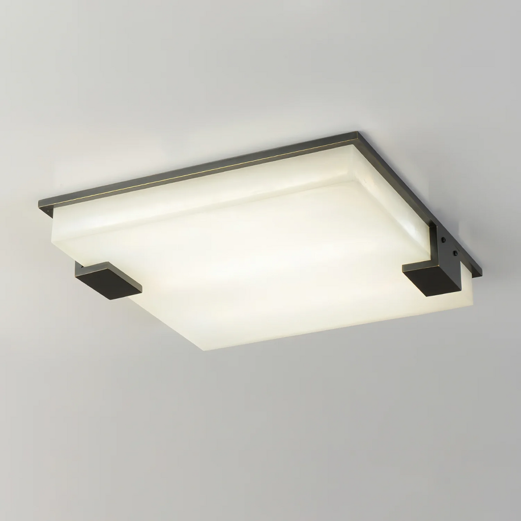 Plafonnier moderne Idun en Albâtre Noir et blanc