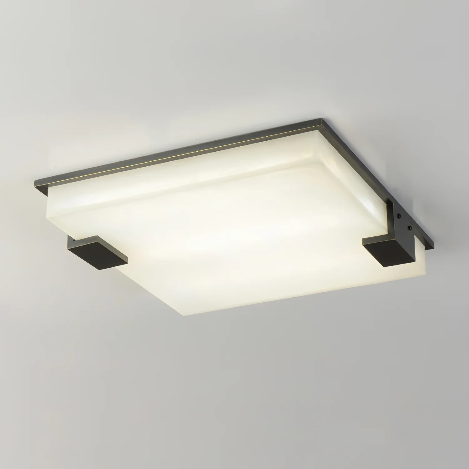 Plafonnier moderne Idun en Albâtre Noir et blanc
