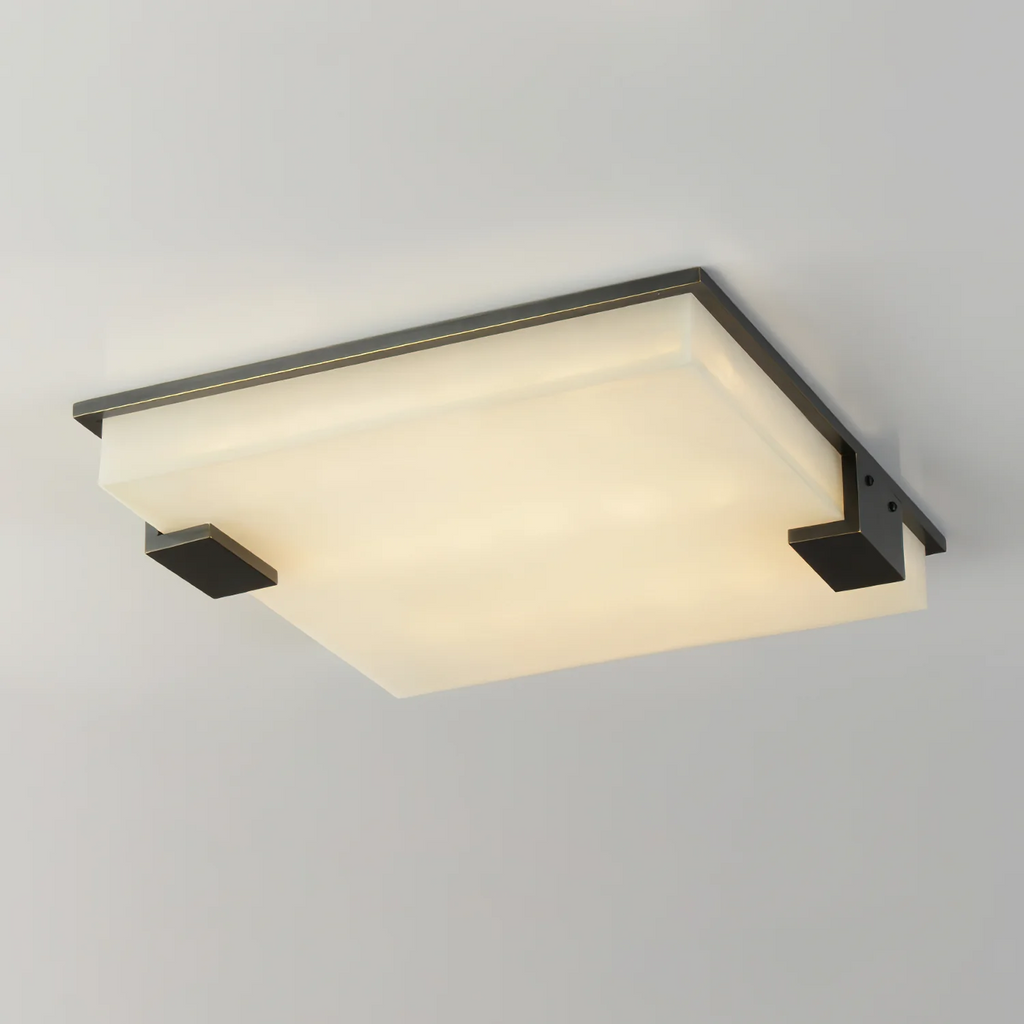 Plafonnier moderne Idun en Albâtre Noir et blanc