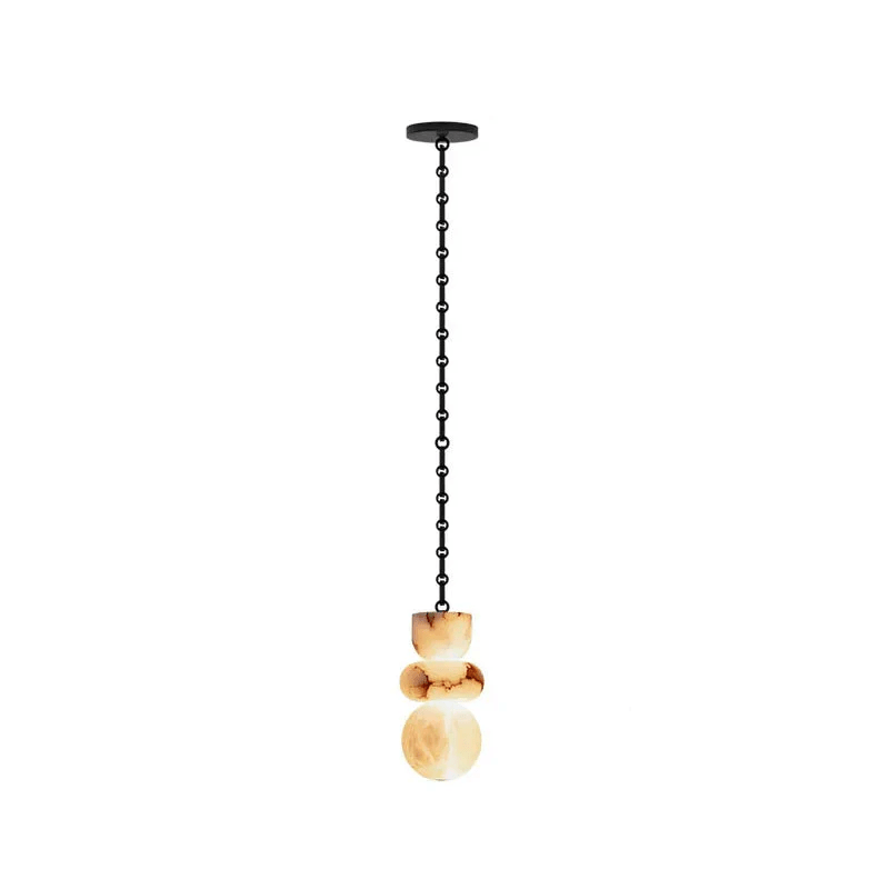 Lustre moderne Espen en Albâtre Noir et blanc
