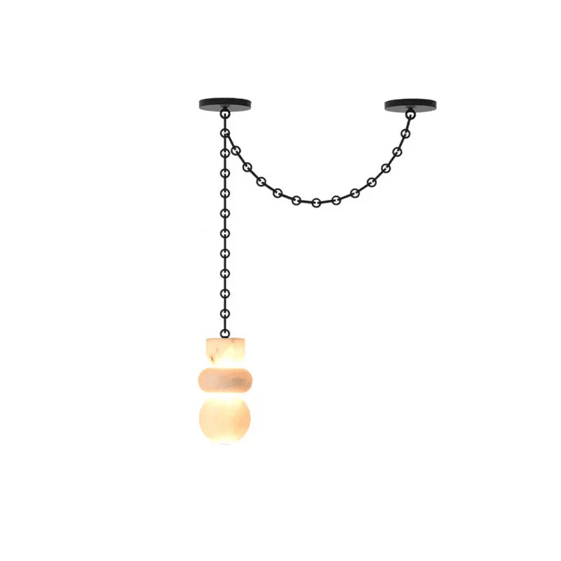 Lustre moderne Espen en Albâtre Noir et blanc