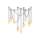 Lustre moderne Espen en Albâtre Noir et blanc