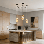 Lustre moderne Espen en Albâtre Noir et blanc
