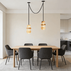 Lustre moderne Espen en Albâtre Noir et blanc