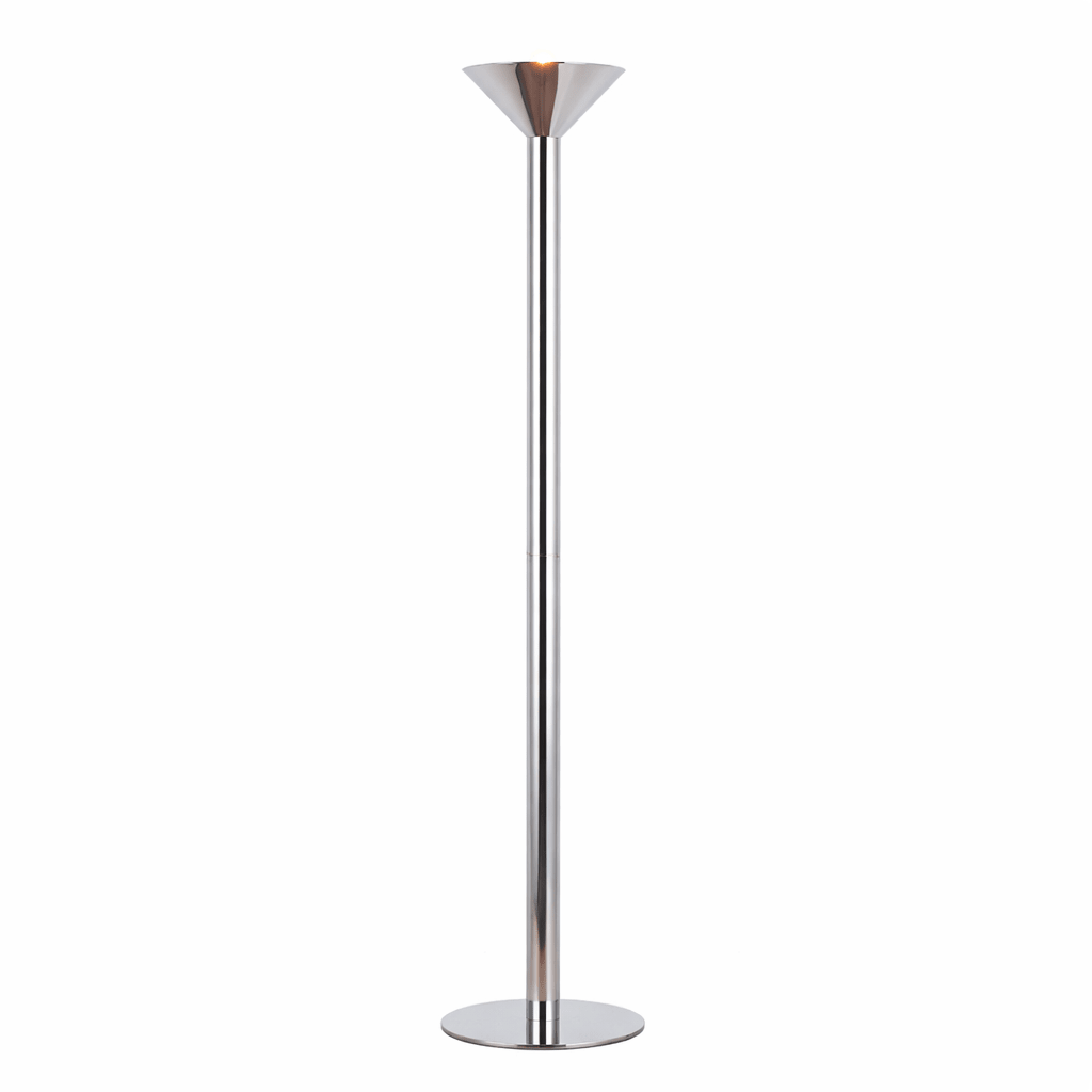 Lampadaire moderne Clyde en Albâtre Chrome
