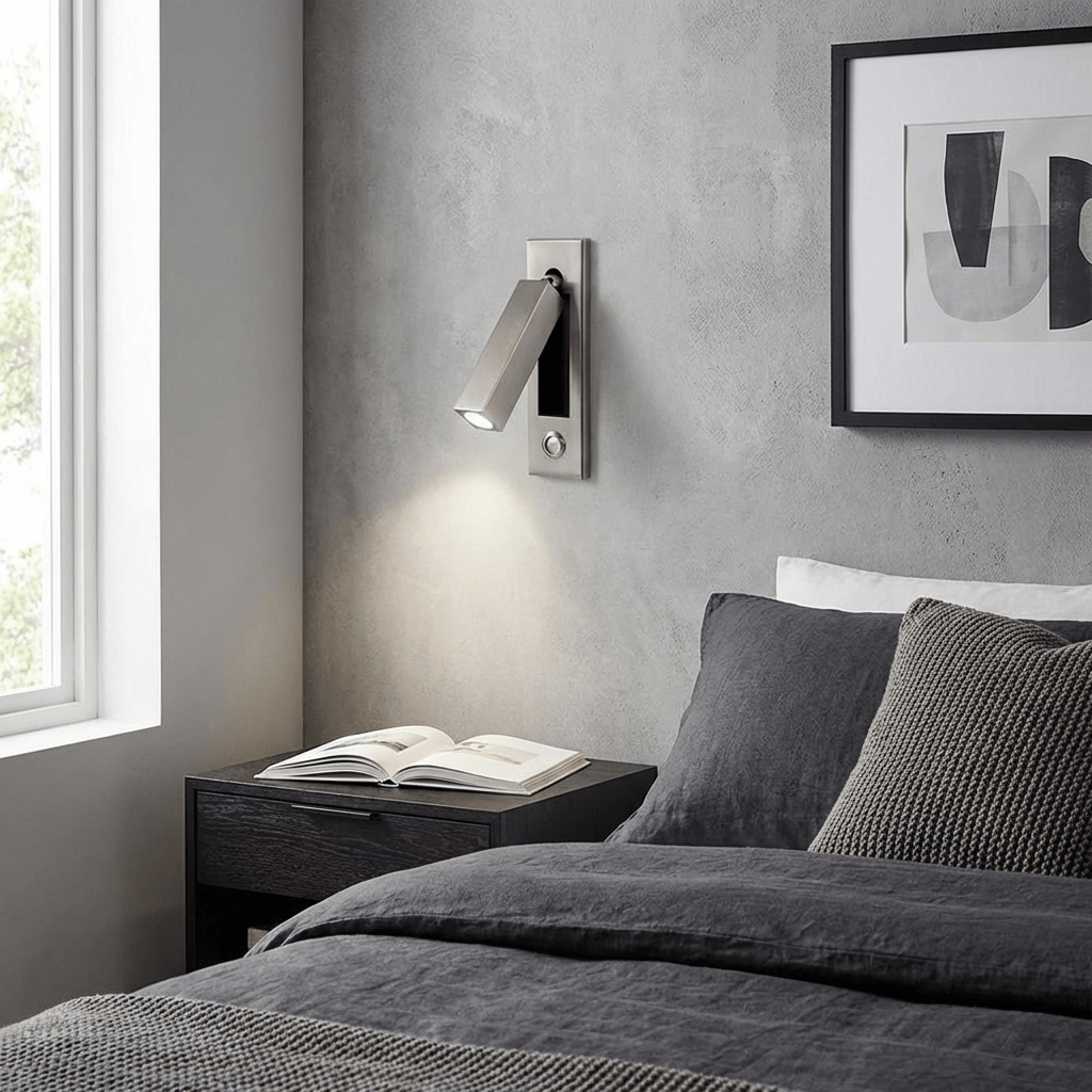 Applique murale moderne Norte en Alliage d'aluminium, Métal Nickel