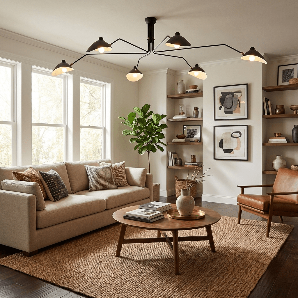 Plafonnier moderne Ems en Métal, Aluminium, Laiton Noir