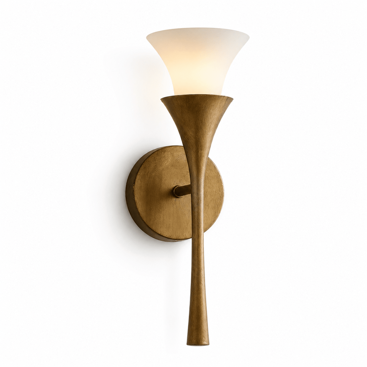 Antique Brass Cone Wall Sconce