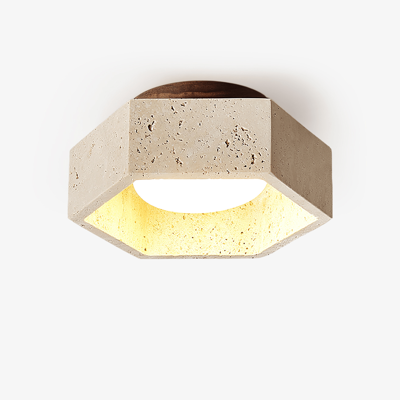 Plafonnier moderne Haldan en Travertin jaune