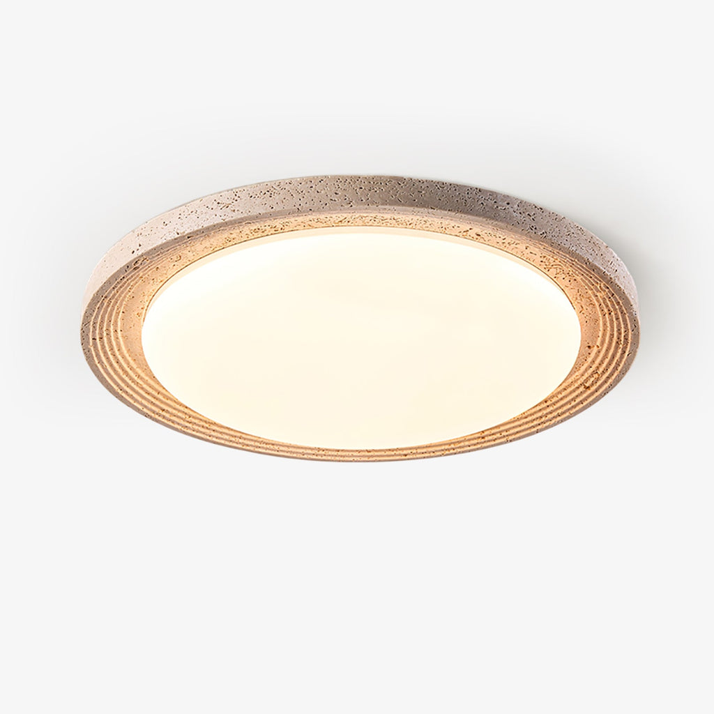 Plafonnier moderne Aslak en Travertin jaune et blanc