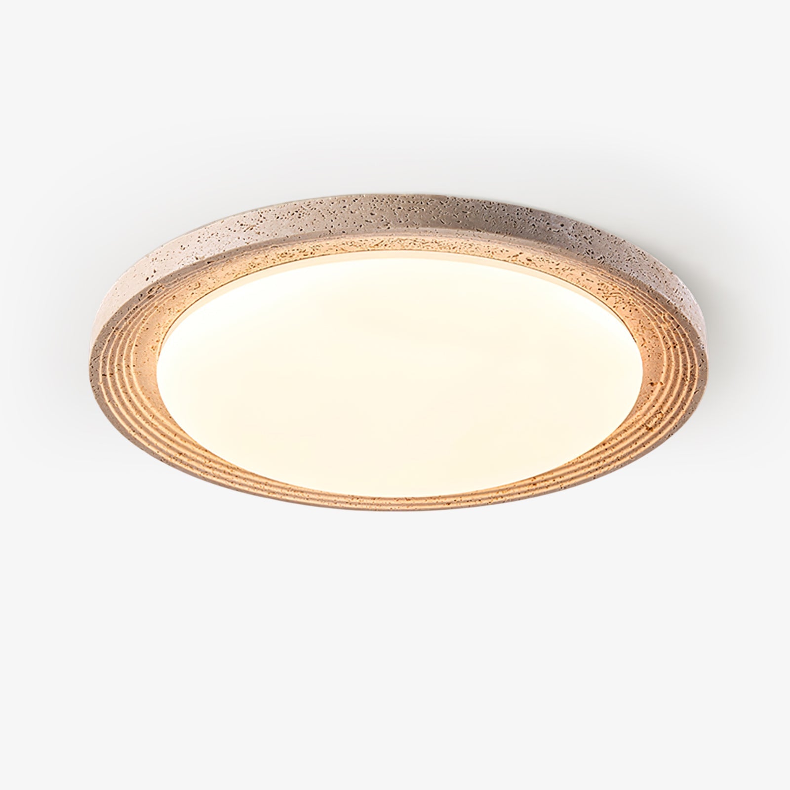 Plafonnier moderne Aslak en Travertin jaune et blanc