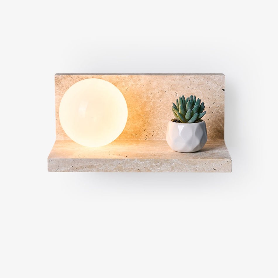 Applique murale moderne Jesper en Travertin jaune et blanc