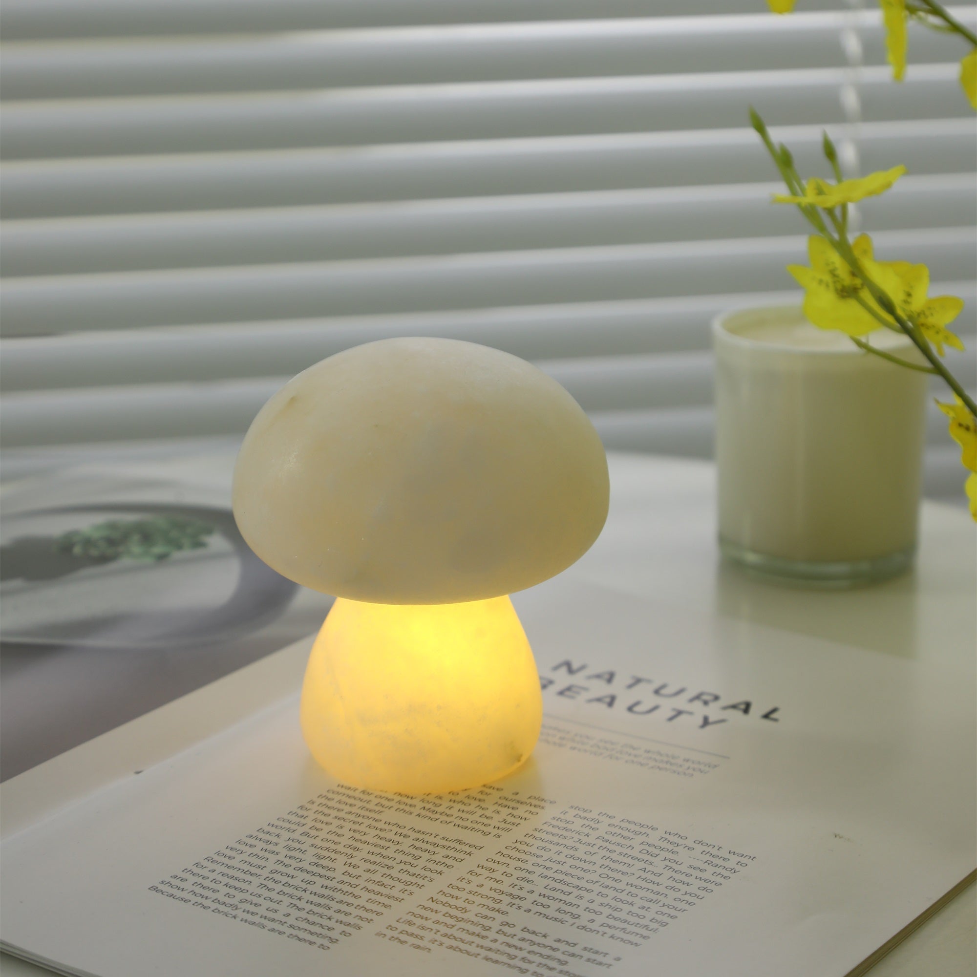 Lampe à poser moderne Ake en Albâtre Blanc