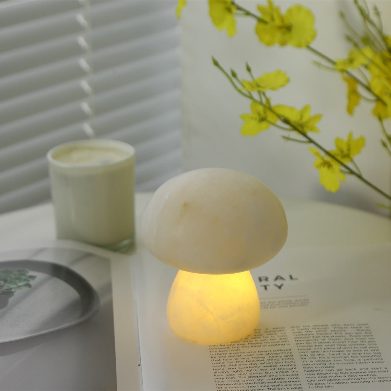 Lampe à poser moderne Ake en Albâtre Blanc