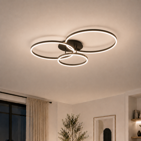 Plafonnier LED Design Triple Anneau