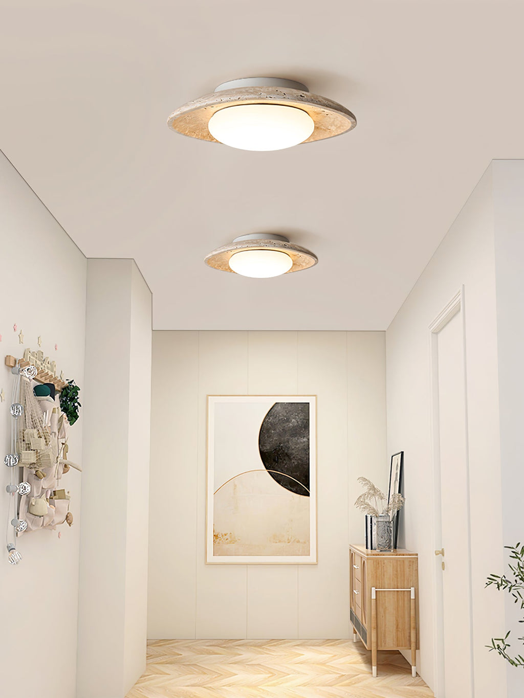 Plafonnier moderne Ketill en Travertin jaune