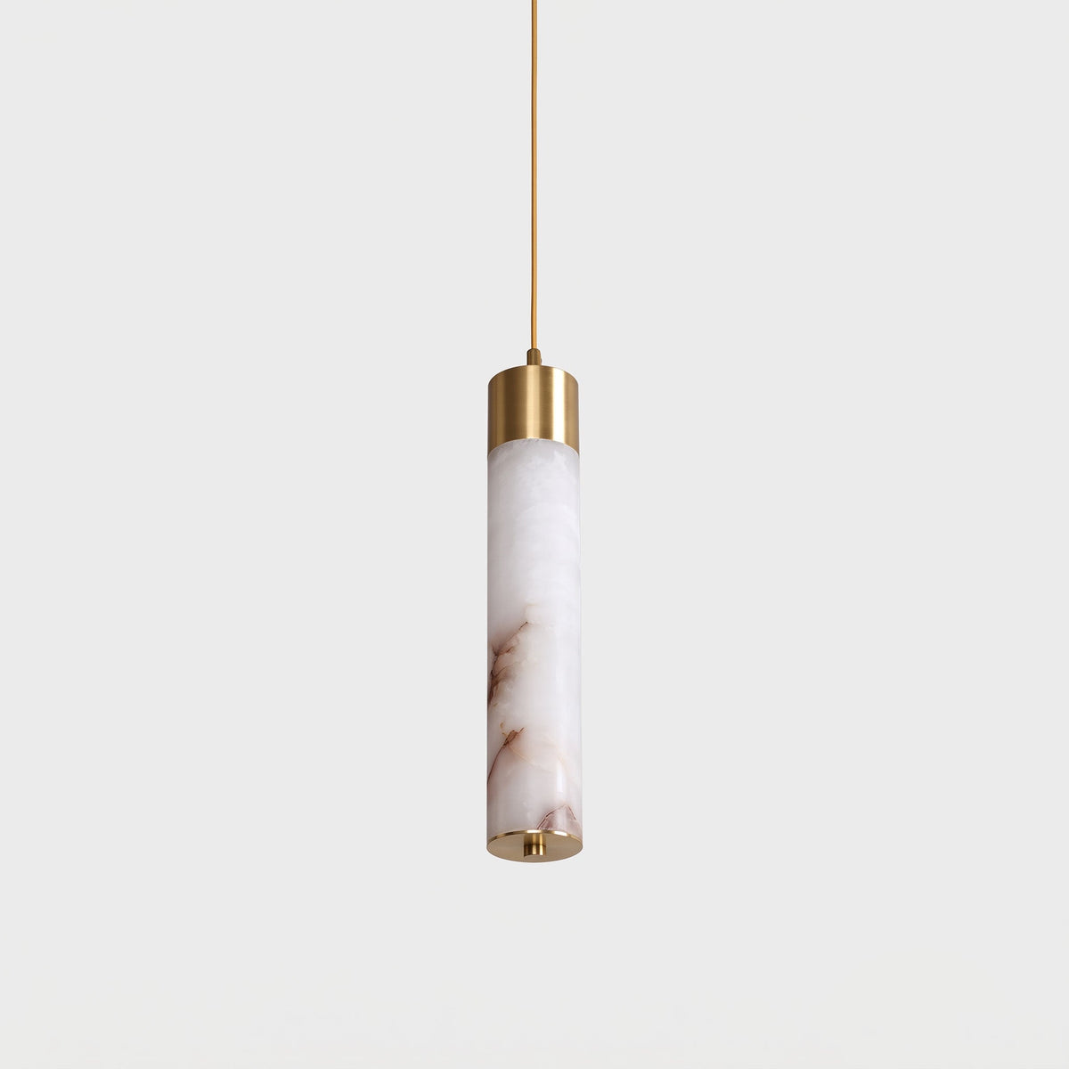 Alabaster Tube Brass Pendant Lamp