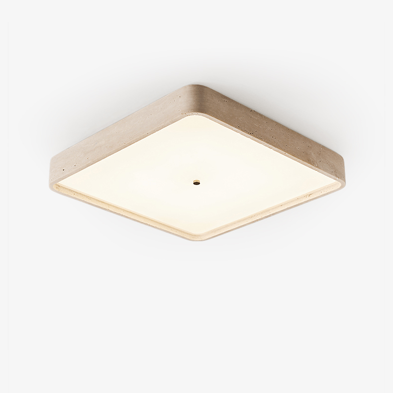 Plafonnier moderne Corfitz en Travertin jaune et blanc
