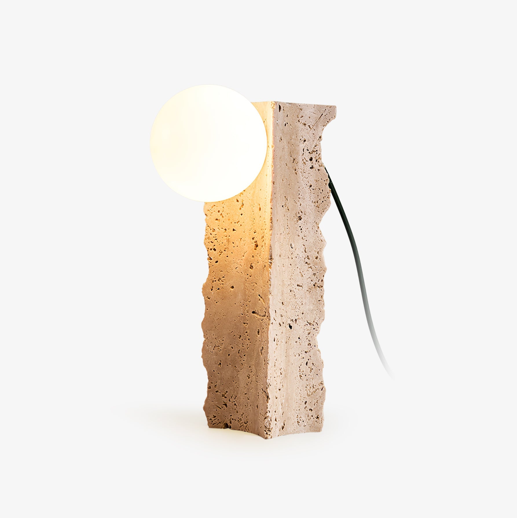 Lampe à poser moderne Ainamo en Travertin jaune