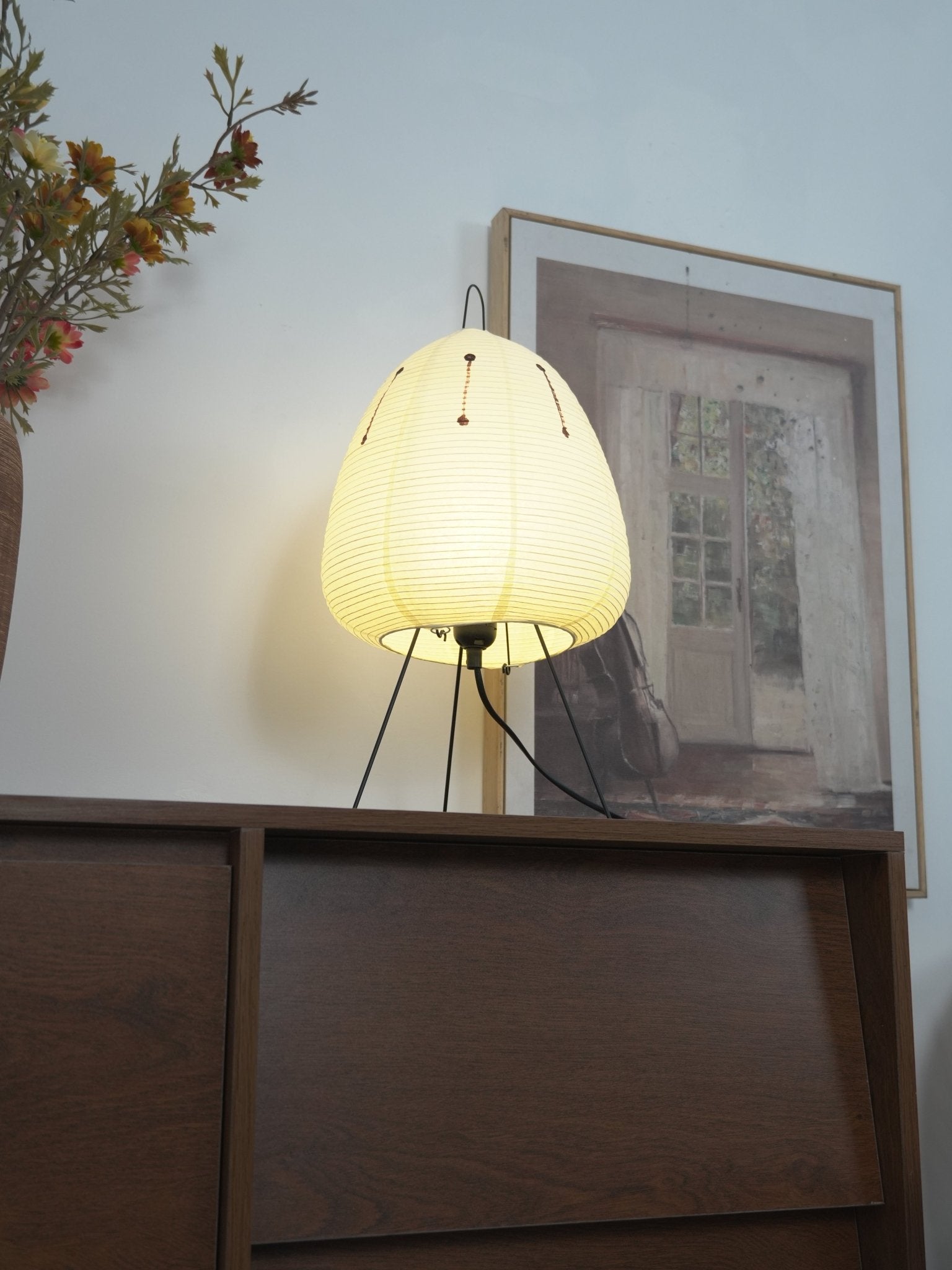Lampe à poser moderne Fleming en papier Blanc