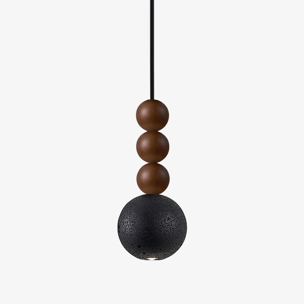 Suspension moderne Wol en Noyer et noir travertin