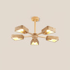 Lustre moderne Jyri en Bois et travertin jaune