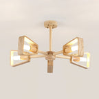 Lustre moderne Jyri en Bois et travertin jaune