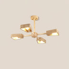 Lustre moderne Jyri en Bois et travertin jaune