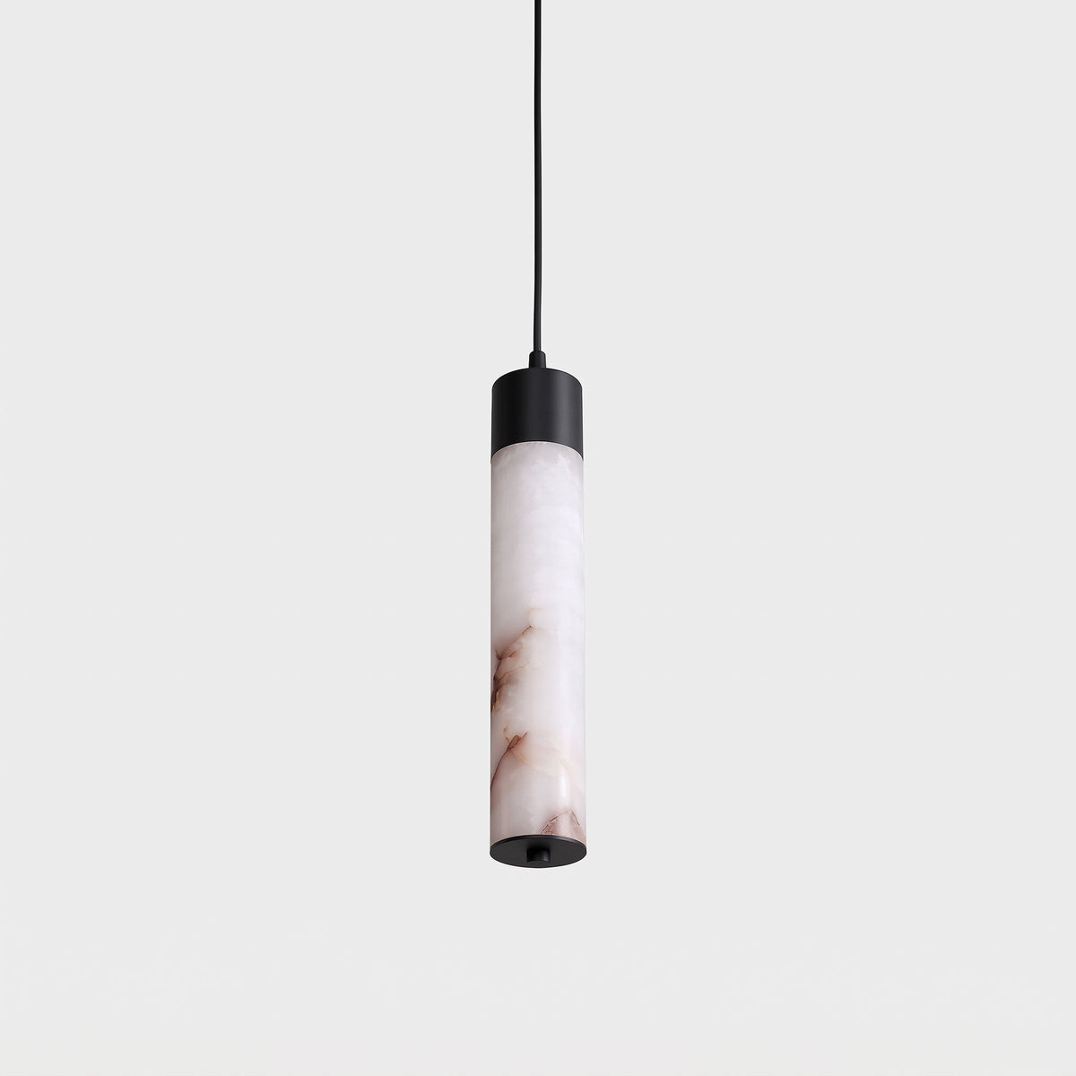 Alabaster Tube Brass Pendant Lamp