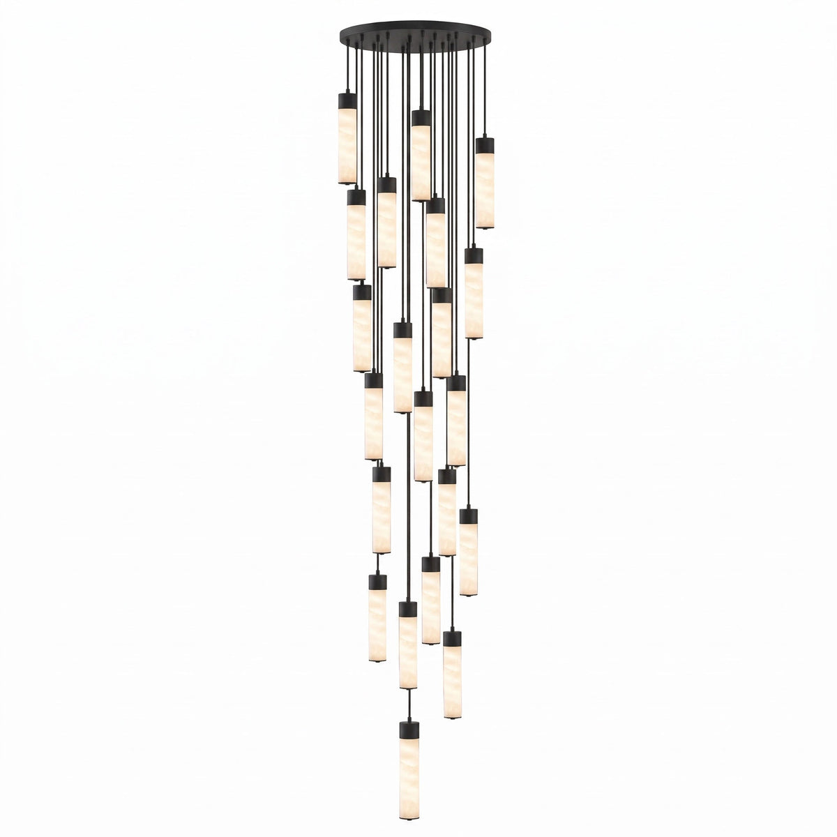 Alabaster Tube Brass Pendant Lamp
