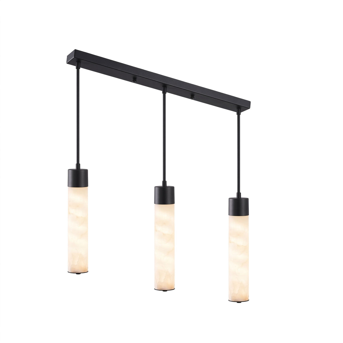 Alabaster Tube Brass Pendant Lamp