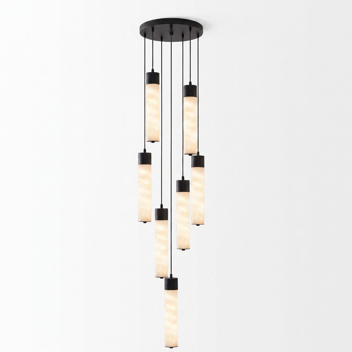 Alabaster Tube Brass Pendant Lamp