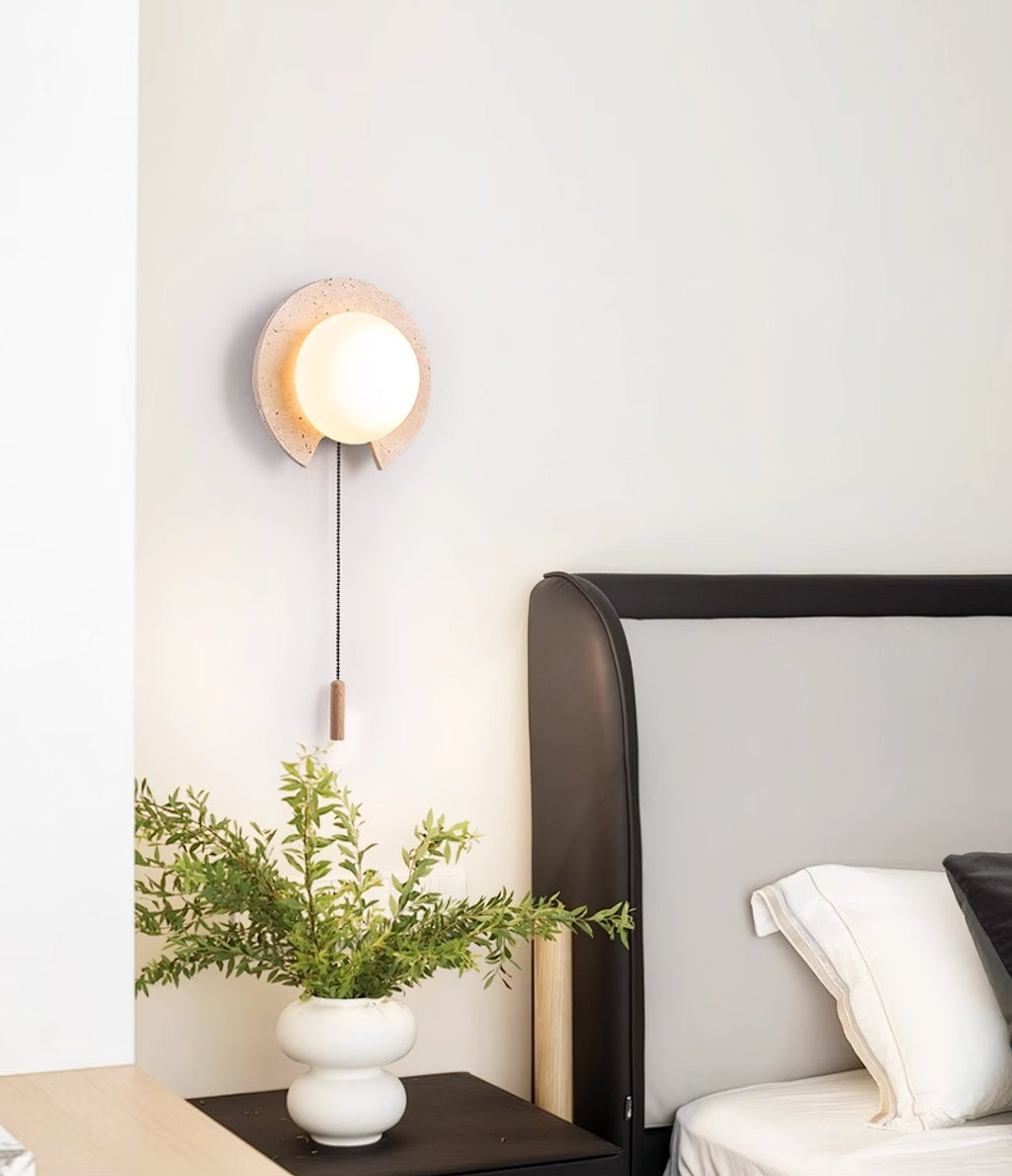Applique murale moderne Leon en Travertin jaune et blanc