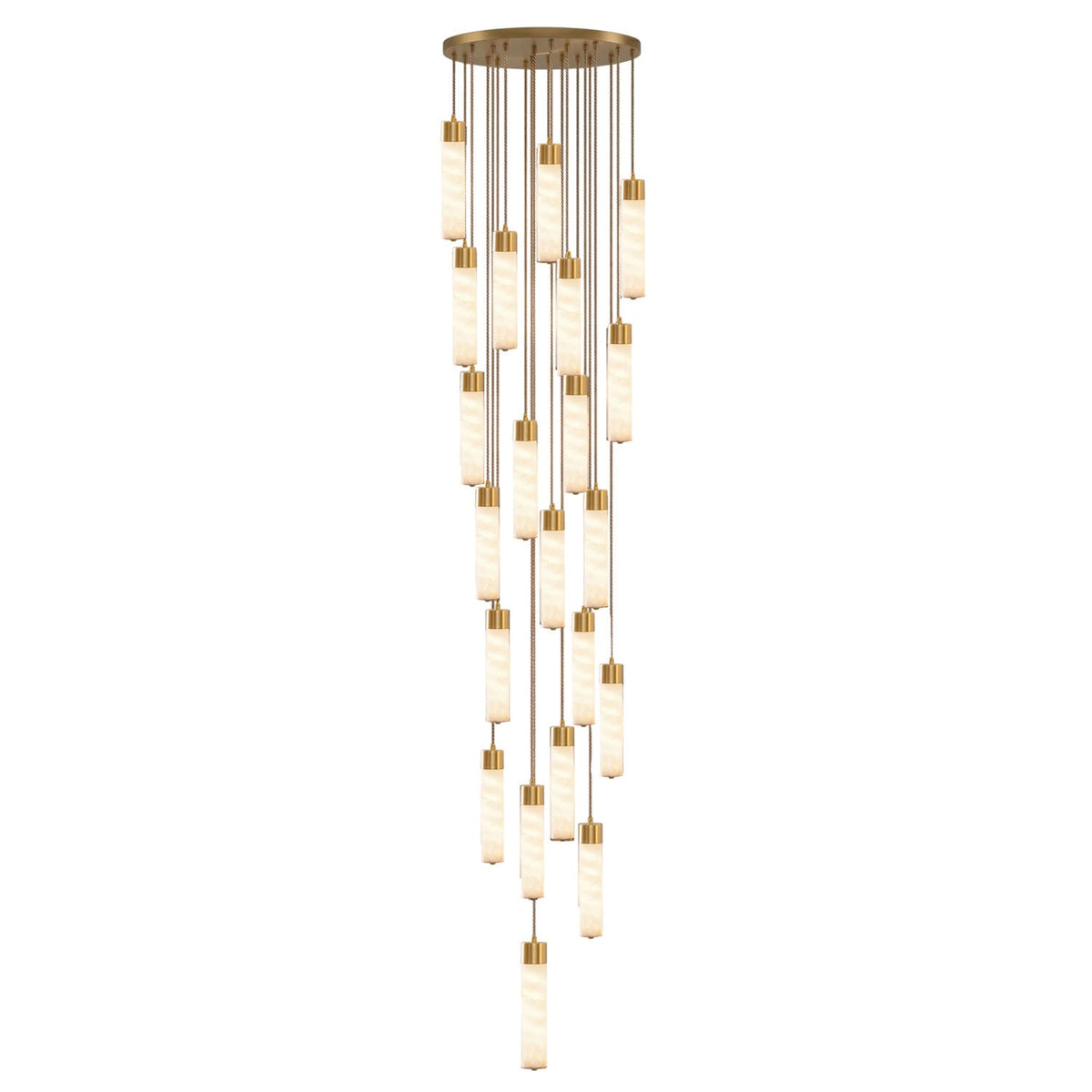 Alabaster Tube Brass Pendant Lamp
