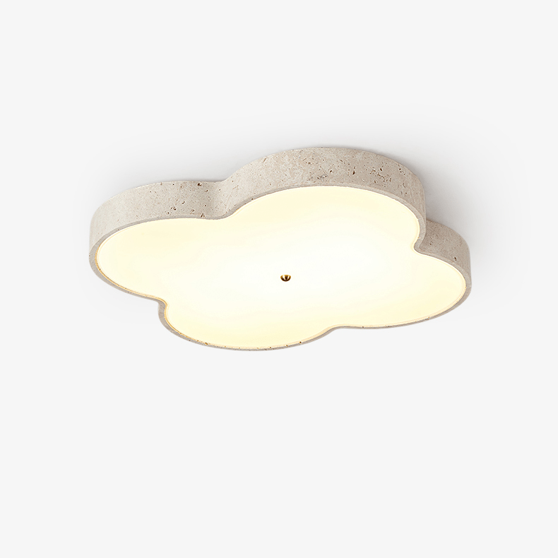Plafonnier moderne Boyd en Travertin jaune et blanc