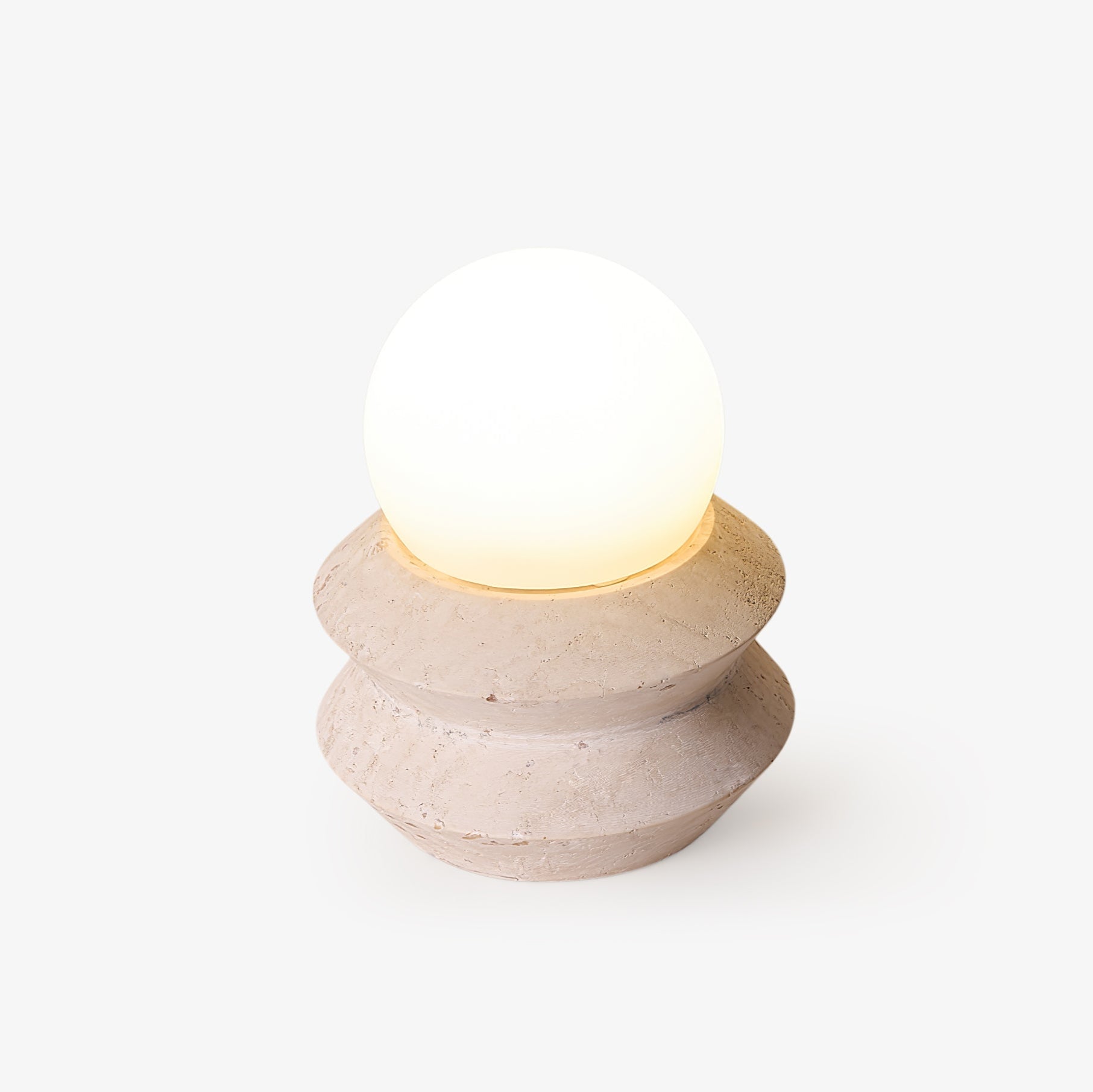 Lampe à poser moderne Armod en Travertin jaune et blanc