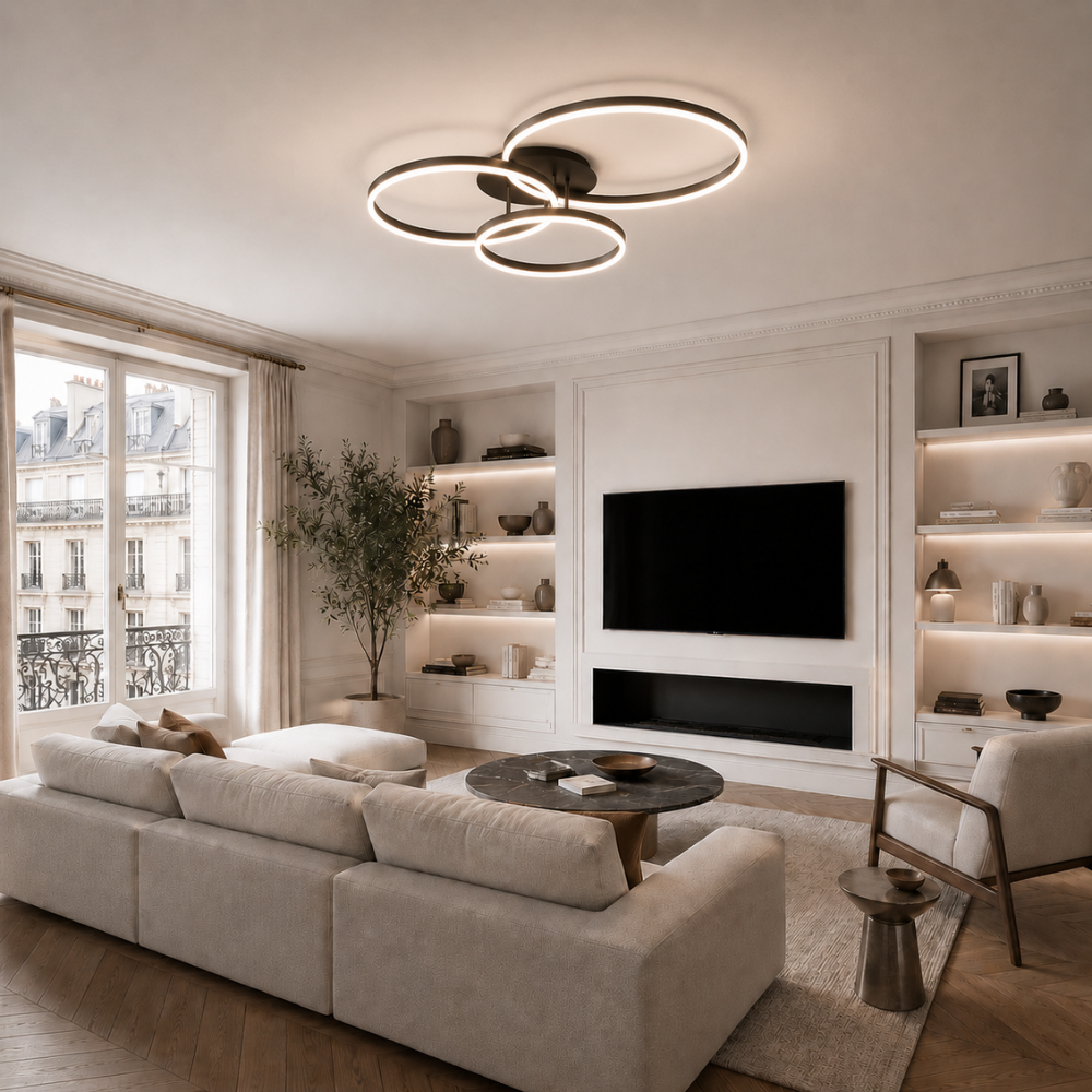 Plafonnier LED Design Triple Anneau