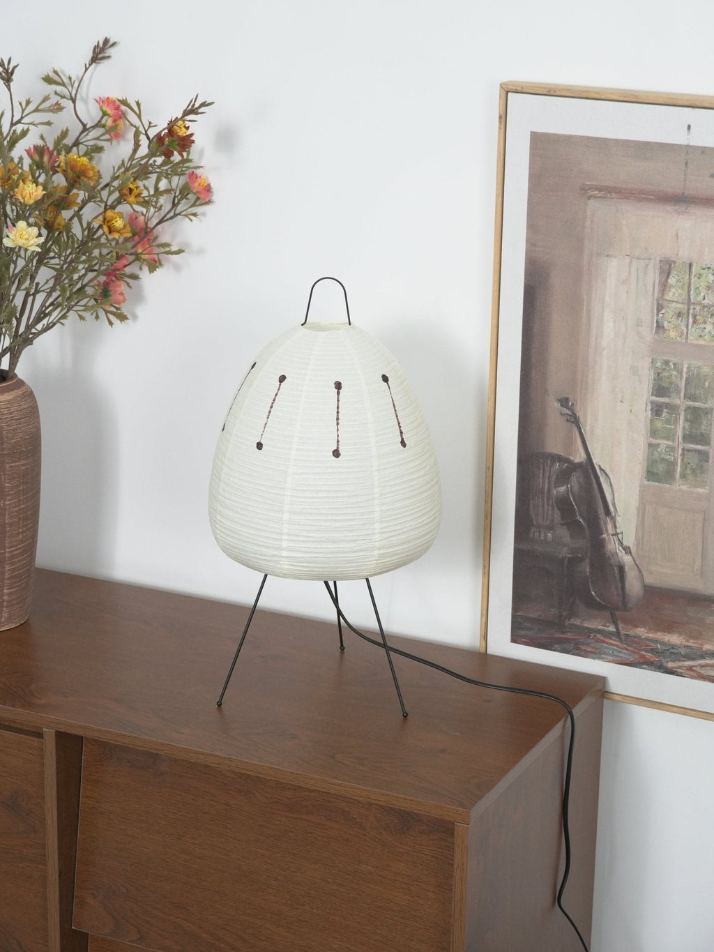Lampe à poser moderne Fleming en papier Blanc