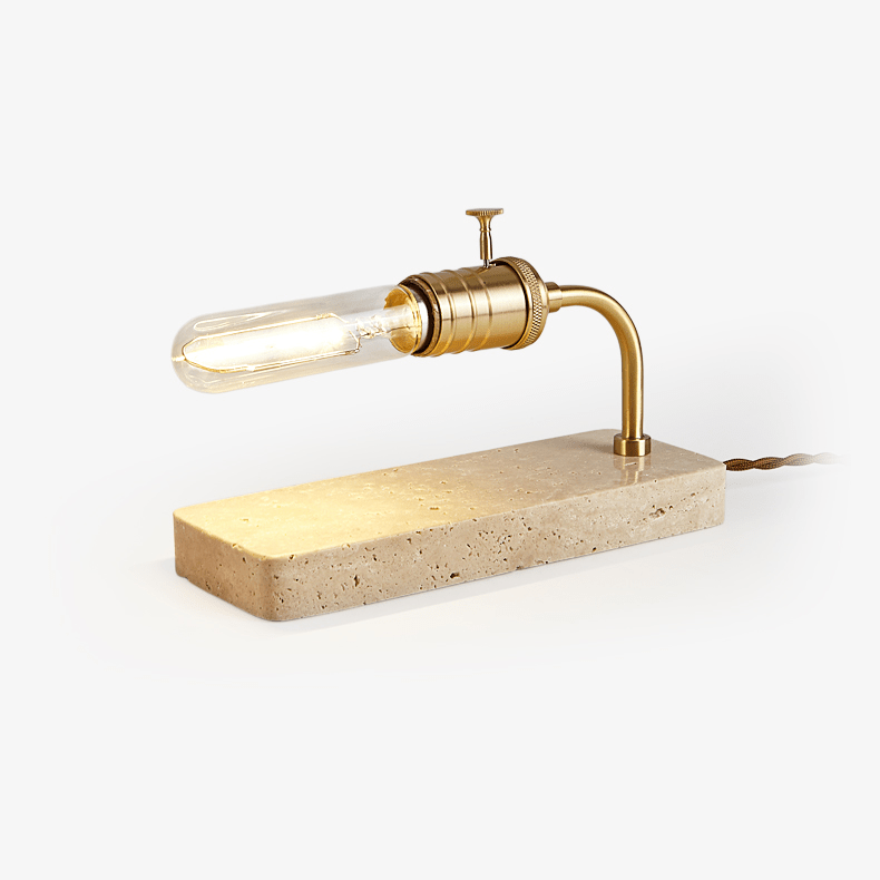 Lampe à poser moderne Carson en Noir et travertin jaune