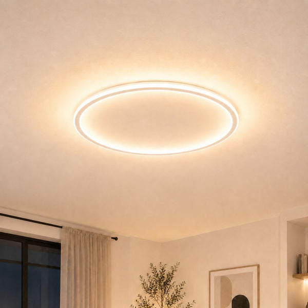 Plafonnier LED Scandinave Aapo Rond en Métal Blanc