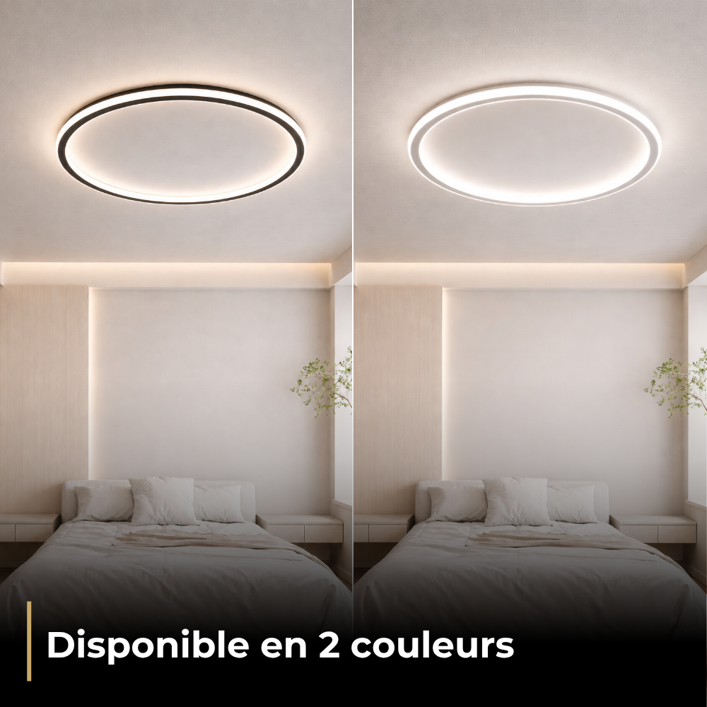 Plafonnier LED Scandinave Aapo Rond en Métal Blanc