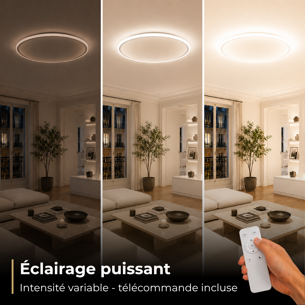 Plafonnier LED Scandinave Aapo Rond en Métal Blanc