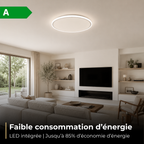 Plafonnier LED Scandinave Aapo Rond en Métal Blanc
